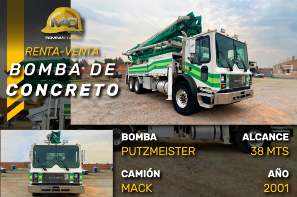 BOMBA DE CONCRETO MACK PUTZMEISTER 38 MTS 2001