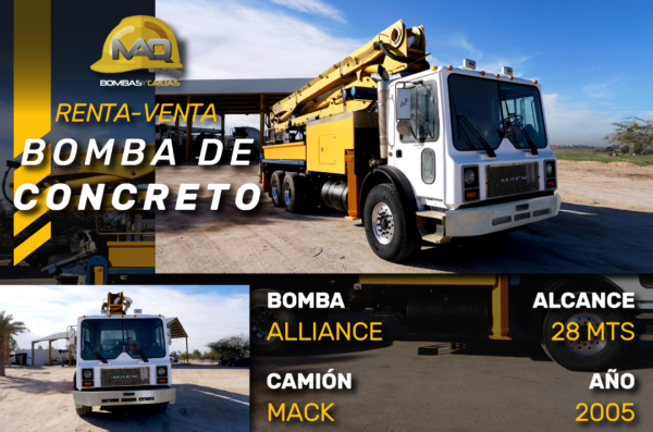 BOMBA DE CONCRETO MACK ALLIANCE 28 MTS 2005