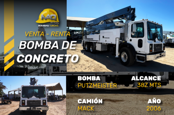 BOMBA DE CONCRETO MACK PUTZMEISTER 38Z MTS 2006