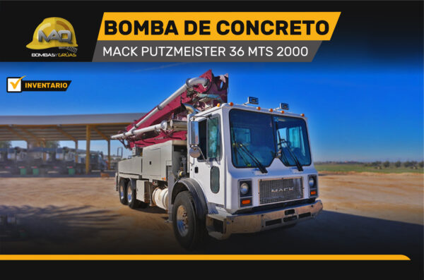 BOMBA DE CONCRETO MACK PUTZMEISTER 36 MTS 2000